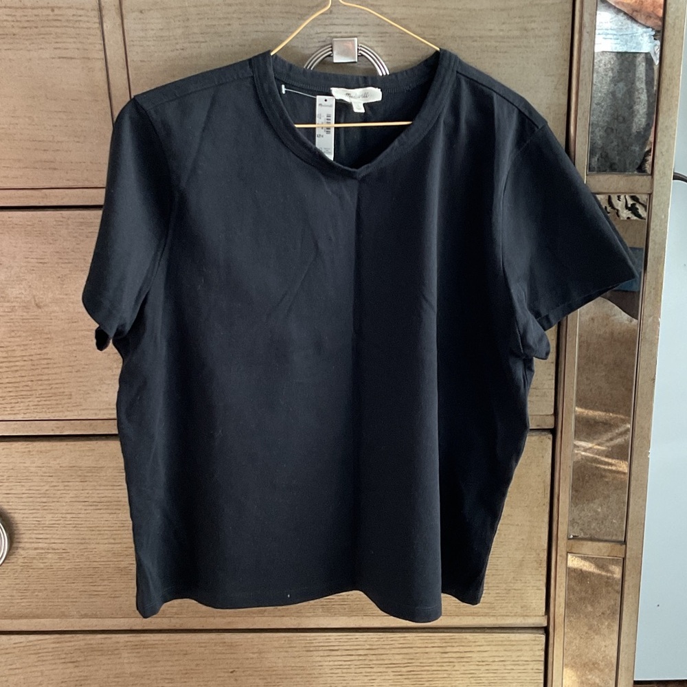 Classic Black cotton Women's Top; size L, new